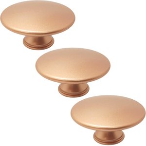 Conjunto de 3 Puxadores 201 Tucson Ponto Cobre para Móveis Armários e Gavetas