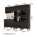 Ver mais imagens de Cozinha Completa Avant 11 Portas 1 Gaveta MDP 225cm Preto Móveis Carraro