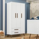 Ver imagem 6 de Conjunto Quarto de Bebê Encanto Retrô 1 Berço 1 Cômoda 4 Gavetas 1 Guarda Roupas 3 Portas