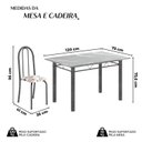 Ver imagem 3 de Conjunto de Mesa Tubular 120cm x 75cm Tampo em Granito Topázio com 4 Cadeiras Iris Prata/Arabesco