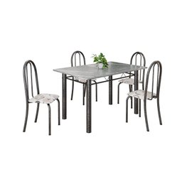 Conjunto de Mesa Tubular 120cm X 75cm Tampo em Granito Topázio com 4 Cadeiras Iris - 2