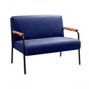 Ver imagem 1 de Sofá Jade 2 Lugares Fixo 108cm Azul Veludo Namoradeira Bella Decor