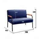 Ver imagem 2 de Sofá Jade 2 Lugares Fixo 108cm Azul Veludo Namoradeira Bella Decor