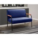 Ver imagem 4 de Sofá Jade 2 Lugares Fixo 108cm Azul Veludo Namoradeira Bella Decor