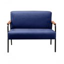 Ver imagem 3 de Sofá Jade 2 Lugares Fixo 108cm Azul Veludo Namoradeira Bella Decor