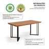 Mesa Sala de Jantar Industrial em Madeira Maciça Michigan 160x80 - Castanho - 3