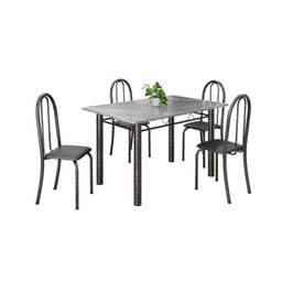 Conjunto de Mesa Tubular 120x75cm Tampo em Granito Topázio com 4 Cadeiras Iris - 2