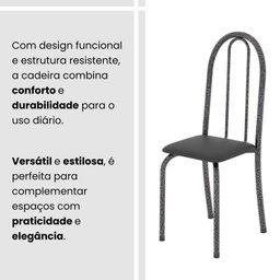 Conjunto de Mesa Tubular 120x75cm Tampo em Granito Topázio com 4 Cadeiras Iris - 8