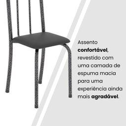Conjunto de Mesa Tubular 120x75cm Tampo em Granito Topázio com 4 Cadeiras Iris - 7