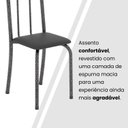 Ver imagem 7 de Conjunto de Mesa Tubular 120x75cm Tampo em Granito Topázio com 4 Cadeiras Iris Prata Preto Liso/Martelado