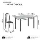 Ver imagem 3 de Conjunto de Mesa Tubular 120x75cm Tampo em Granito Topázio com 4 Cadeiras Iris Prata Preto Liso/Martelado