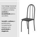 Ver mais imagens de Conjunto de Mesa Tubular 120x75cm Tampo em Granito Topázio com 4 Cadeiras Iris Prata Preto Liso/Martelado