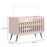 Jogo de Quarto Infantil Q Encanto Retrô com Cômoda 4 Gavetas e Berço Rosa Acetinado - Qmovi - 6