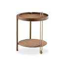 Ver imagem 1 de Carro Bar / Mesa Lateral Taller Nogueira/gold Fosco