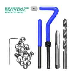 Jogo de Reparo de Roscas Postiça - M 10,00 X 1,50 - Jogo C/ 31 Peças - Ht Ferramentas - 2