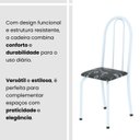 Ver mais imagens de Conjunto de Mesa Tubular 120cm x 75cm Tampo em Granito Topázio com 4 Cadeiras Iris Branco/Preto