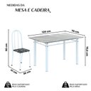 Ver imagem 3 de Conjunto de Mesa Tubular 120cm x 75cm Tampo em Granito Topázio com 4 Cadeiras Iris Branco/Preto