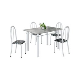Conjunto de Mesa Tubular 120cm X 75cm Tampo em Granito Topázio com 4 Cadeiras Iris - 2