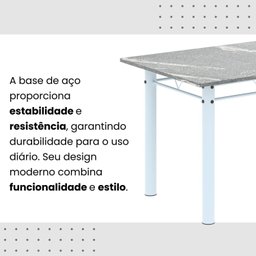 Conjunto de Mesa Tubular 120cm X 75cm Tampo em Granito Topázio com 4 Cadeiras Iris - 10