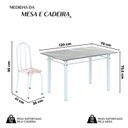Ver imagem 3 de Conjunto de Mesa Tubular 120cm X 75cm Tampo em Granito Topázio com 4 Cadeiras Iris