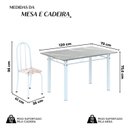 Ver imagem 3 de Conjunto de Mesa Tubular 120cm x 75cm Tampo em Granito Topázio com 4 Cadeiras Iris Branco/Bege
