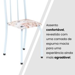 Conjunto de Mesa Tubular 120cm X 75cm Tampo em Granito Topázio com 4 Cadeiras Iris - 8