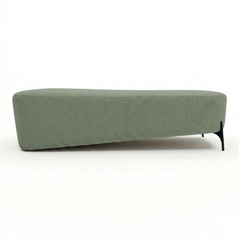 Puff Recamier Decorativo Orgânico Lavie 140cm Premium Bouclê Verde Menta - Abmaza