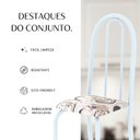 Ver imagem 7 de Conjunto de Mesa Tubular 120cm x 75cm Tampo em Granito Topázio com 4 Cadeiras Iris Branco/Arabesco
