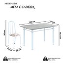 Ver imagem 3 de Conjunto de Mesa Tubular 120cm X 75cm Tampo em Granito Topázio com 4 Cadeiras Iris