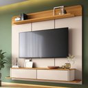 Ver imagem 1 de Painel para TV 70 pol Bancada Suspensa Orgânica Cheri B01 Off White Cinamomo - Lyam Decor