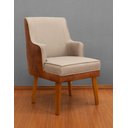 Ver imagem 2 de Cadeira Virgínia com Braços Linho Castor e Courissimo Nozes Linho Nozes Castor