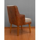 Ver imagem 3 de Cadeira Virgínia com Braços Linho Castor e Courissimo Nozes Linho Nozes Castor