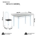 Ver imagem 3 de Conjunto de Mesa Tubular 120x75cm Tampo em Granito Topázio com 4 Cadeiras Iris Branco/Preto