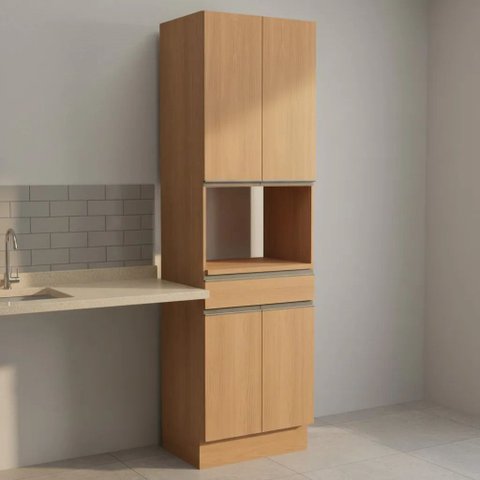 Torre Quente 1 Nicho para Forno ou Microondas 4 Portas com Rodapé 70cm Maxxi Kappesberg