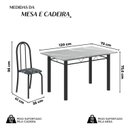 Ver imagem 3 de Conjunto de Mesa Tubular 120cm x 75cm Tampo em Granito Topázio com 4 Cadeiras Iris Preto