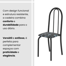 Conjunto de Mesa Tubular 120cm X 75cm Tampo em Granito Topázio com 4 Cadeiras Iris - 9