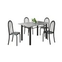 Ver imagem 2 de Conjunto de Mesa Tubular 120cm x 75cm Tampo em Granito Topázio com 4 Cadeiras Iris Preto