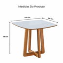 Ver imagem 3 de Mesa de Jantar 4 Lugares Tampo Barril com Vidro Temperado MDF e Eucalipto Iza Art Assentos