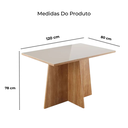 Ver imagem 3 de Mesa de Jantar 4 Lugares Tampo Barril com Vidro Temperado MDF e Eucalipto Iza Art Assentos