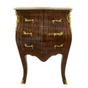 Ver imagem 1 de Cômoda Clássica Marchetada 3 Gavetas com Tampo em Mármore 75x65x40cm