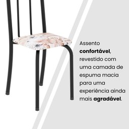 Conjunto de Mesa Tubular 120cm X 75cm Tampo em Granito Topázio com 4 Cadeiras Iris - 8