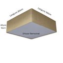 Ver imagem 2 de Lustre Plafon Sobrepor Quadrado Vivare Cqf5015lp Cúpula em Tecido Cor Palha 50x50x15cm