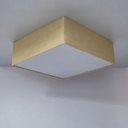 Ver imagem 4 de Lustre Plafon Sobrepor Quadrado Vivare Cqf5015lp Cúpula em Tecido Cor Palha 50x50x15cm