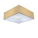 Ver imagem 1 de Lustre Plafon Sobrepor Quadrado Vivare Cqf5015lp Cúpula em Tecido Cor Palha 50x50x15cm