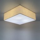Ver imagem 3 de Lustre Plafon Sobrepor Quadrado Vivare Cqf5015lp Cúpula em Tecido Cor Palha 50x50x15cm