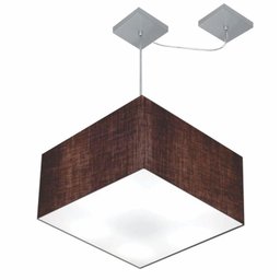 Pendente Quadrado Com Desvio Café MJ-4271 Para Mesa de Jantar e Estar - 1