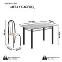 Ver imagem 3 de Conjunto de Mesa Tubular 120cm x 75cm Tampo em Granito Topázio com 4 Cadeiras Iris Preto/Arabesco