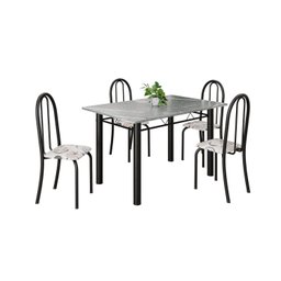 Conjunto de Mesa Tubular 120cm X 75cm Tampo em Granito Topázio com 4 Cadeiras Iris - 2