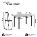 Ver imagem 3 de Conjunto de Mesa Tubular 120cm x 75cm Tampo em Granito Topázio com 4 Cadeiras Iris Preto