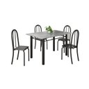 Ver imagem 2 de Conjunto de Mesa Tubular 120cm x 75cm Tampo em Granito Topázio com 4 Cadeiras Iris Preto